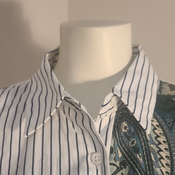 Zara Woman Striped Paisley Print Shirt - Picture 4 of 8